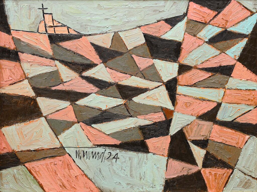 Mặt Hồ Size: 90cm x 120 cm Material: Oil Painting Year: 2024 Artist: Hà Hùng Price: 2,000 USD
