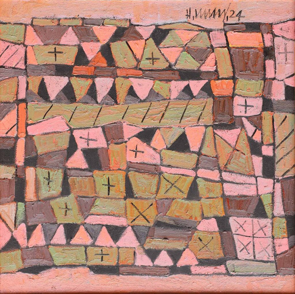 Phố Chợ Hồng Hào Size: 100cm x 100cm Material: Oil Painting Year: 2024 Artist: Hà Hùng Price: 2,000USD