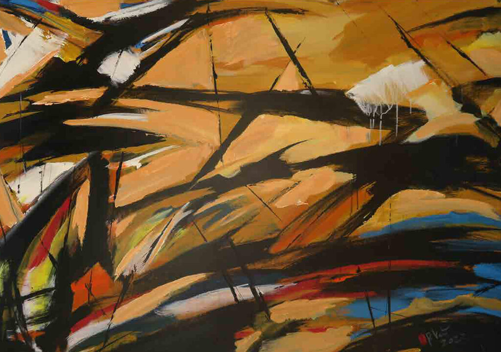 Chiều vàng Size: 100 x 140cm Year: 2023 Material: Acrylic on Canvas Artist: Phan Trọng Văn Price: 1,960$