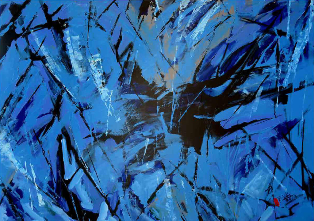 Đồng xanh Size: 100 x 140cm Year: 2023 Material: Acrylic on Canvas Artist: Phan Trọng Văn Price: 1,960$