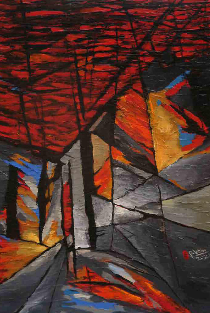 Phản chiếu Size: 100 x 140cm Year: 2021 Material: Acrylic on Canvas Artist: Phan Trọng Văn Price: 1,960$