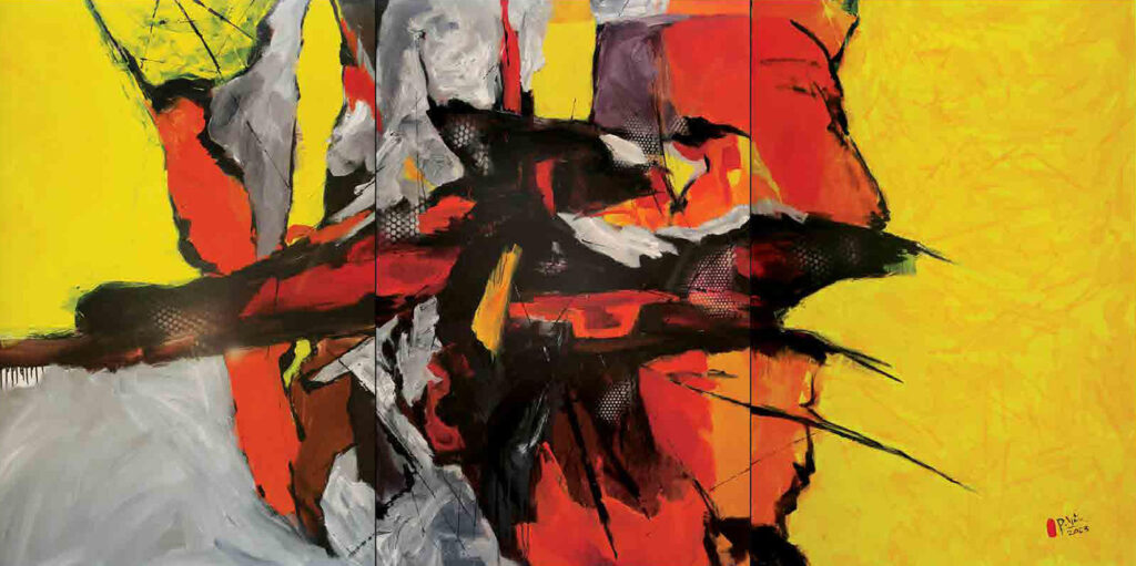 Vũ điệu Size: 150 x 300cm Year: 2023 Material: Acrylic on Canvas Artist: Phan Trọng Văn Price: 4,970$