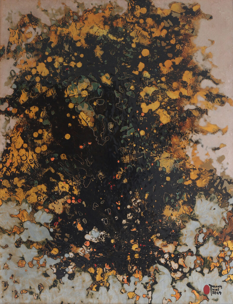 No.01 Size: 70 x 90cm Year: 2024 Material: lacque Artist: Thái Vĩnh Thành Price: 3,000$