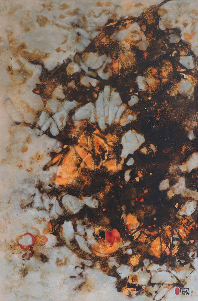No.04 Size: 80 x 120cm Year: 2024 Material: lacque Artist: Thái Vĩnh Thành Price: 4,000$