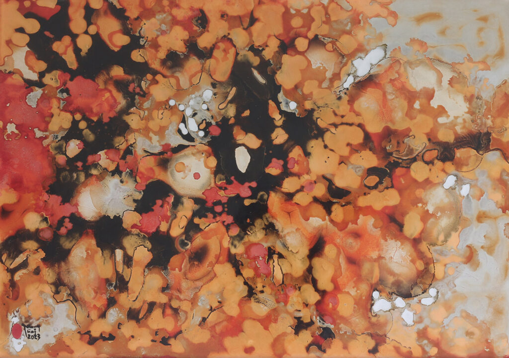 No.09 Size: 100 x 70cm Year: 2024 Material: lacque Artist: Thái Vĩnh Thành Price: 3,200$