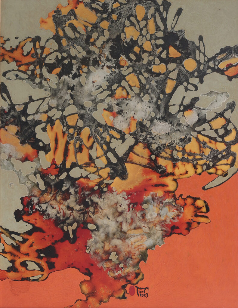 No.13 Size: 70 x 90cm Year: 2024 Material: lacque Artist: Thái Vĩnh Thành Price: 3,000$