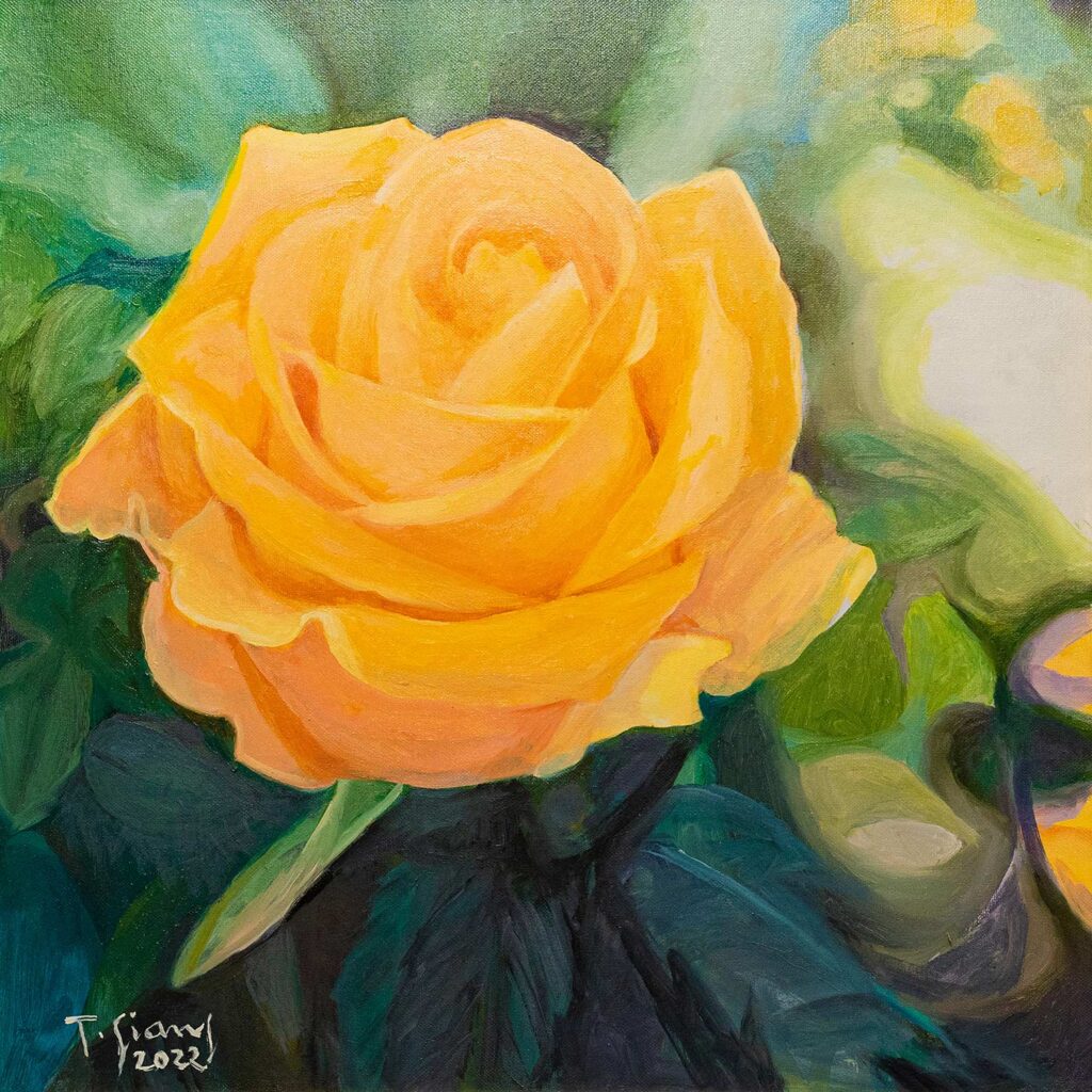 Bông hồng 1 Size: 70x70 Year: 2023 Material: Oil on Canvas Artist: Trà Giang