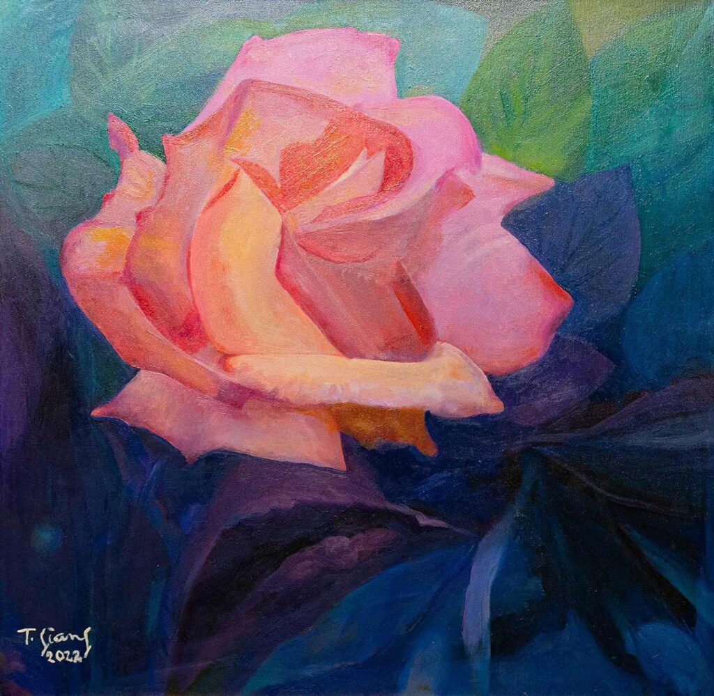 Bông hồng 2 Size: 70x70 Year: 2023 Material: Oil on Canvas Artist: Trà Giang