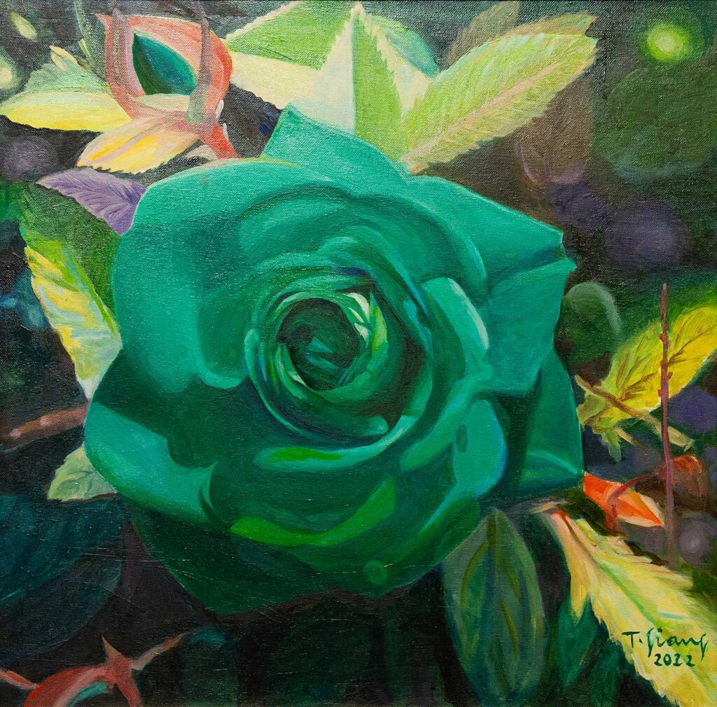 Bông hồng 4 Size: 70x70 Year: 2023 Material: Oil on Canvas Artist: Trà Giang