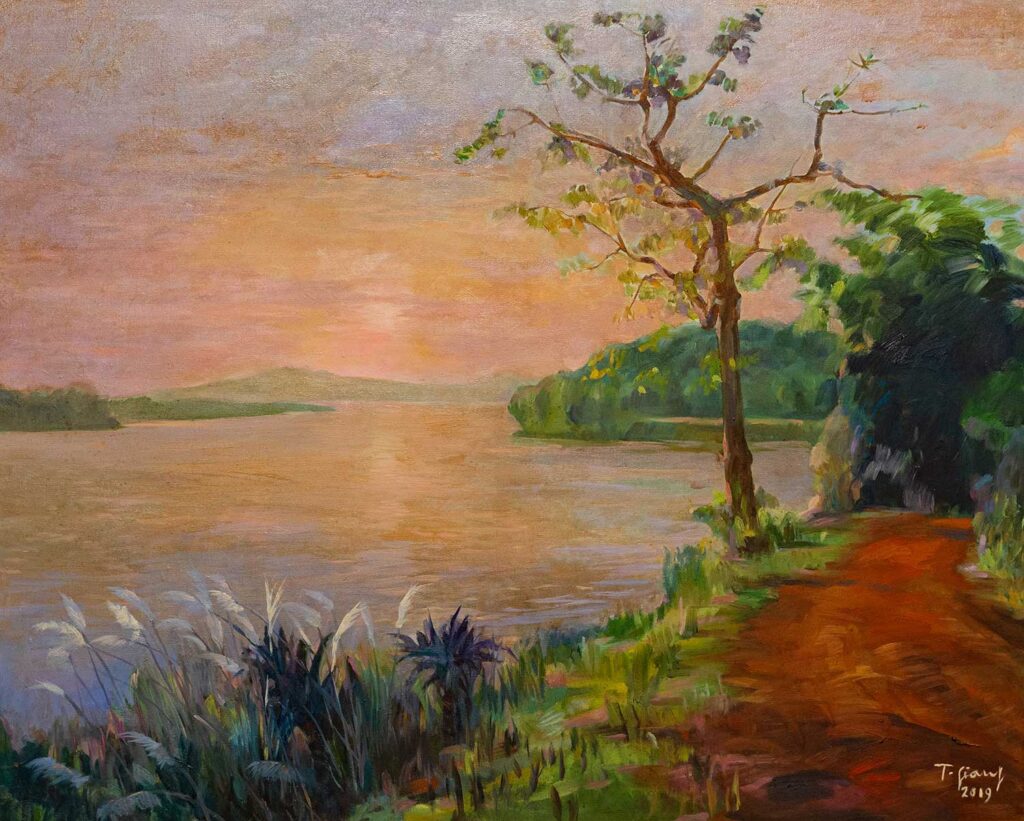 Chiều Sơn Tây Size: 90x110 Year: 2023 Material: Oil on Canvas Artist: Trà Giang