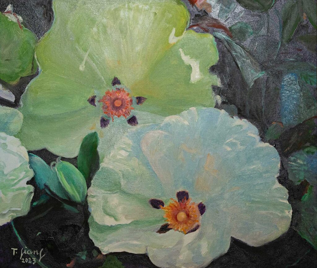 Mong manh Size: 70x60 Year: 2023 Material: Oil on Canvas Artist: Trà Giang