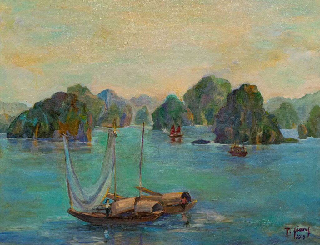 Nét đẹp Hạ Long Size: 70x90 Year: 2023 Material: Oil on Canvas Artist: Trà Giang
