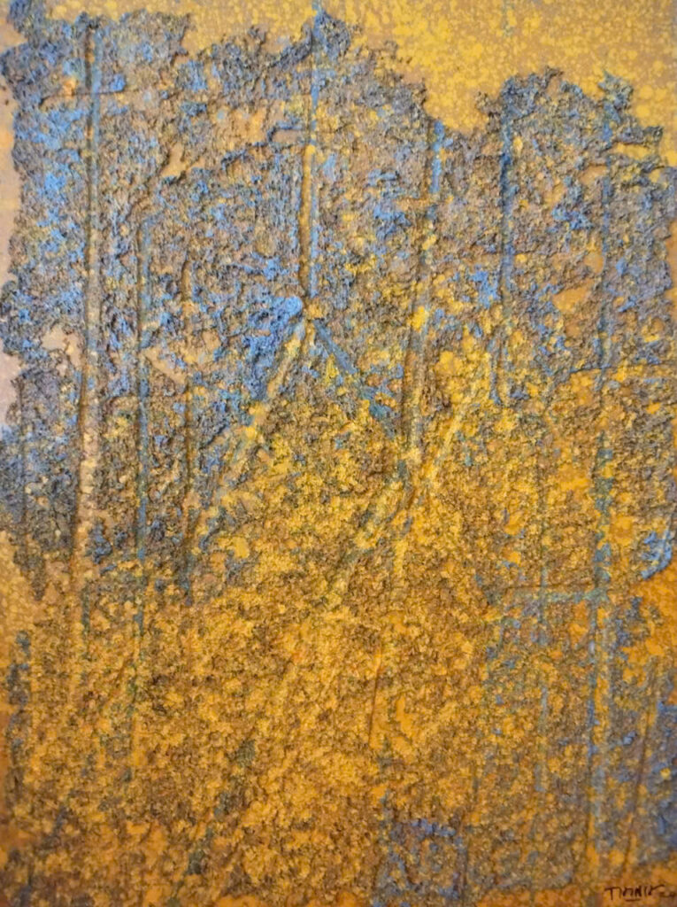 Bóng giáo đường Size: 90X130cm Material: Mix Media Artist: Trần Vĩnh Thịnh