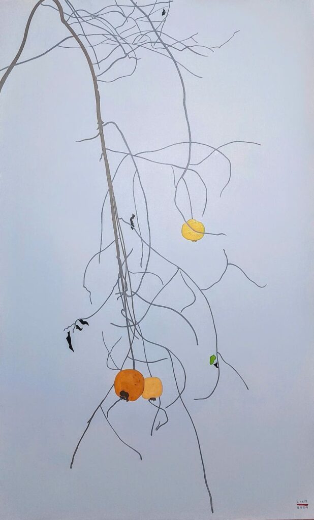 Lựu sau mưa chiều Size: 80 x 130 cm Material: Acrylic one Canvas Artist: Nguyễn Ngọc Liêm Year: 2024