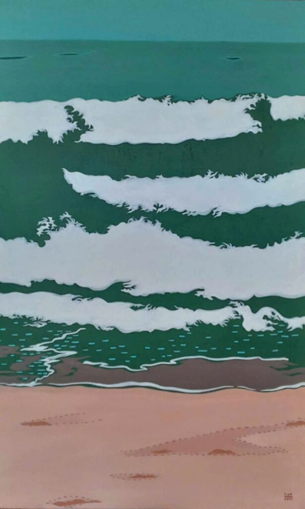 Một ngày đi xuống biển Size: 80 x 130 cm Material: Acrylic one Canvas Artist: Nguyễn Ngọc Liêm Year: 2024