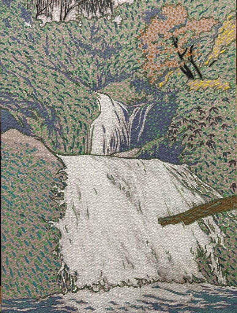 Thác 1 Size: 30 x 40 cm Material: Acrylic one Canvas Artist: Nguyễn Ngọc Liêm Year: 2023