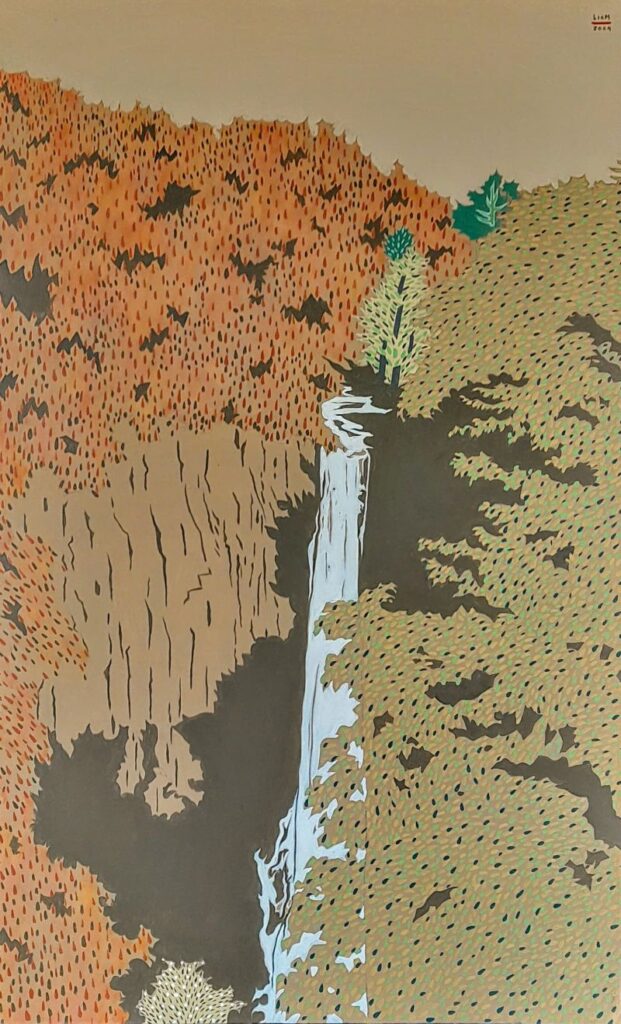 Thác mùa thu Size: 80 x 130 cm Material: Acrylic one Canvas Artist: Nguyễn Ngọc Liêm Year: 2024