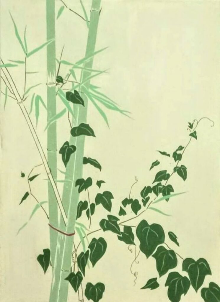Trúc và bìm bìm Size: 60 x 85cm Material: Acrylic one Canvas Artist: Nguyễn Ngọc Liêm Year: 2022