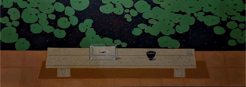 Trước hiên nhà Size: 80 x 130 cm Material: Acrylic one Canvas Artist: Nguyễn Ngọc Liêm Year: 2024