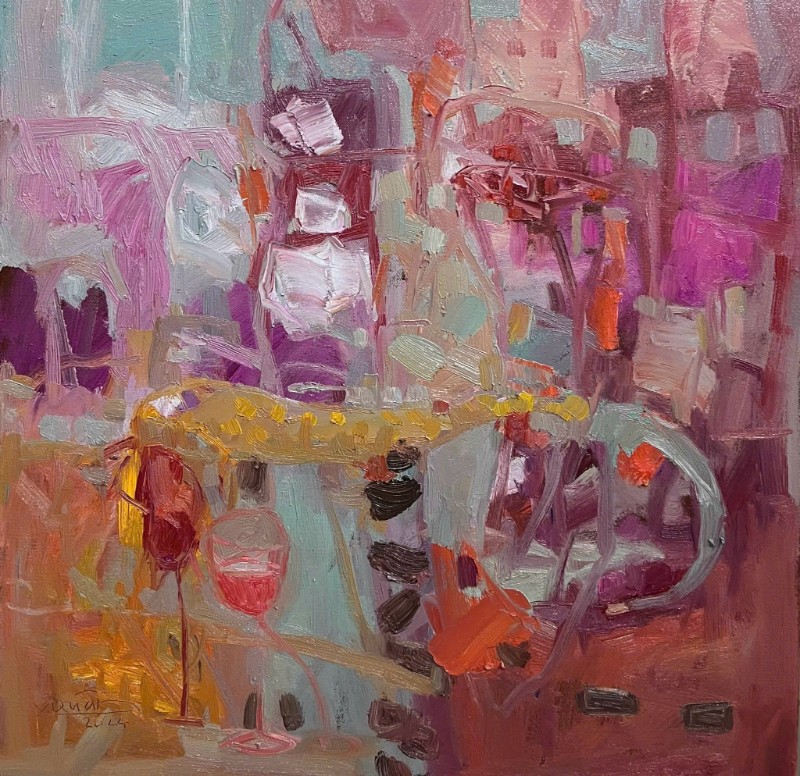 Mật ngọt Size: 80 x 80cm Material: Oil Painting Artist: Tạ Văn Quân Year: 2025