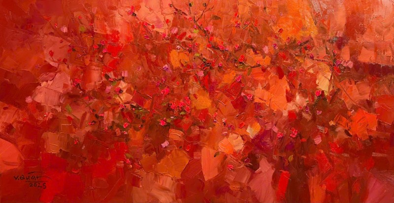 Mùa Xuân Size: 80 x 150cm Material: Oil Painting Artist: Tạ Văn Quân Year: 2025