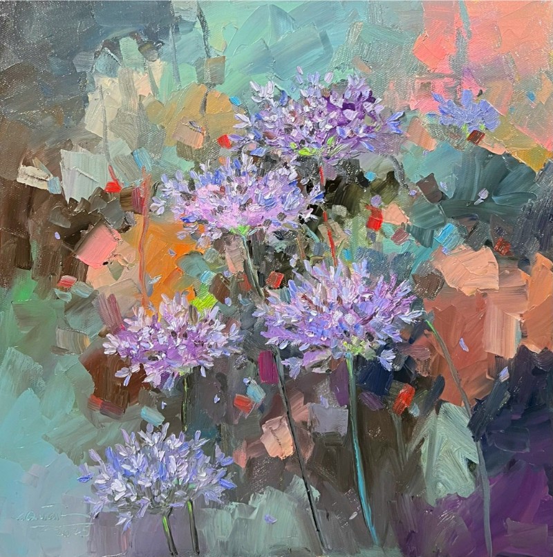 Nắng trong vườn Size: 100 x 100cm Material: Oil Painting Artist: Tạ Văn Quân Year: 2025