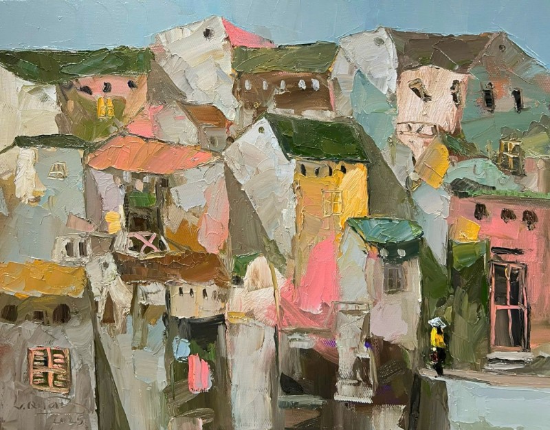 Phố mùa đông Size: 80 x 100cm Material: Oil Painting Artist: Tạ Văn Quân Year: 2025