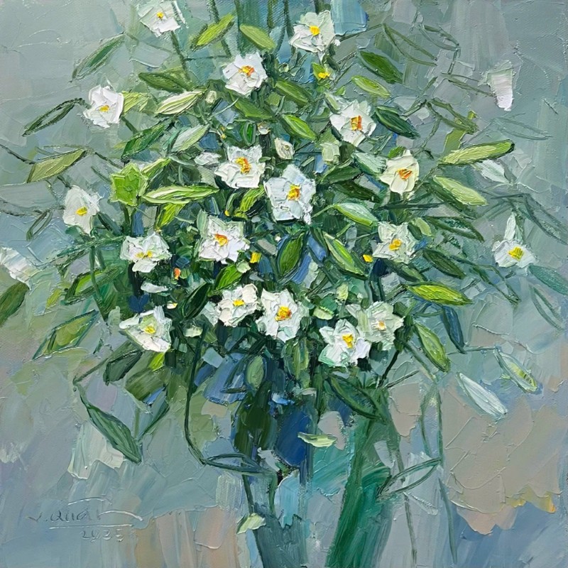 Tháng tư Size: 80 x 80cm Material: Oil Painting Artist: Tạ Văn Quân Year: 2025