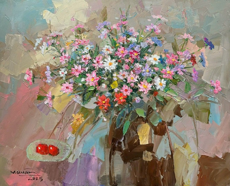 Tĩnh vật Size: 80 x 100cm Material: Oil Painting Artist: Tạ Văn Quân Year: 2025
