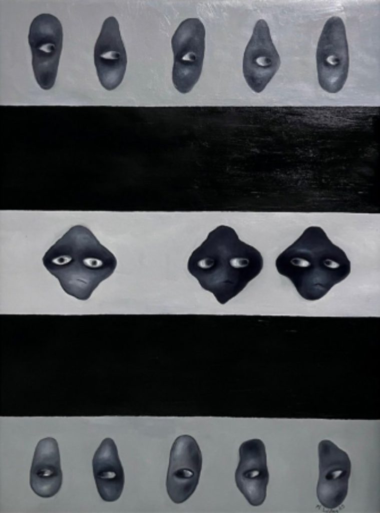 Giữa những người đàn bà 3 (Between women 3) Size: 60 x 80 cm Material: Oil painting on canvas Artist: Phương Lương Year: 2025