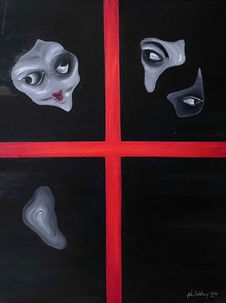 Gương mặt người đàn bà 2 (The woman’ face 2) Size: 60 x 80 cm Material: Oil painting on canvas Artist: Phương Lương Year: 2024
