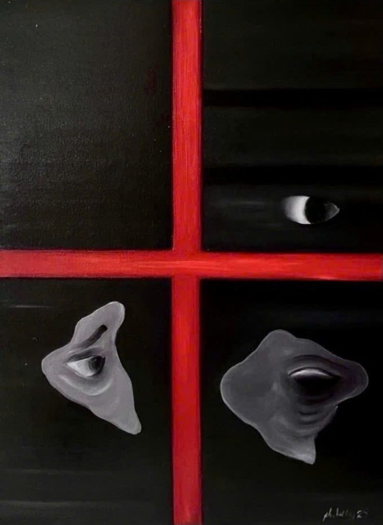 Gương mặt người đàn bà 4 (The woman’ face 4) Size: 60 x 80 cm Material: Oil painting on canvas Artist: Phương Lương Year: 2025