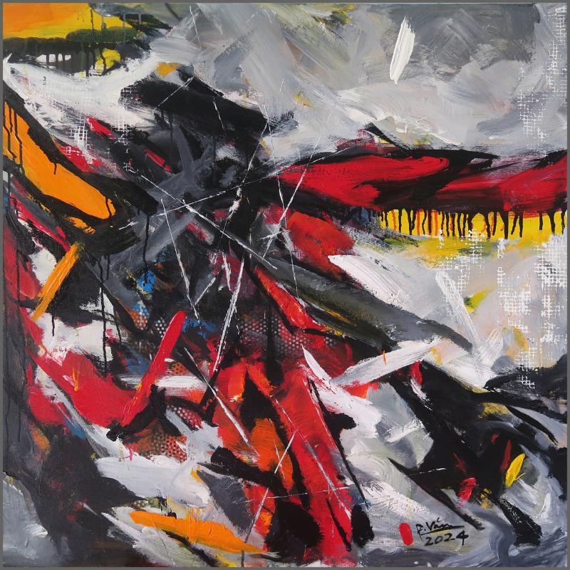 Hạt vàng long lanh Size: 100 x 100 cm Material: Acrylic Artist: Phan Trọng Văn Year: 2024