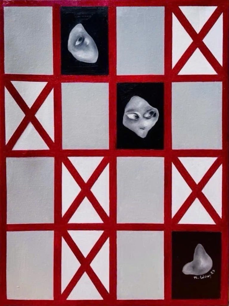 Không có người đàn bà nào 6 (There is no woman 6) Size: 60 x 80 cm Material: Oil and acrylic on canvas Artist: Phương Lương Year: 2025
