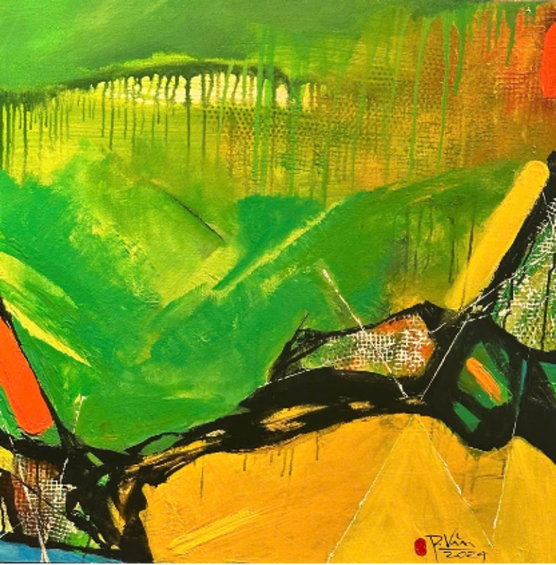 Mông lung 1 Size: 80 x 80 cm Material: Acrylic Artist: Phan Trọng Văn Year: 2024