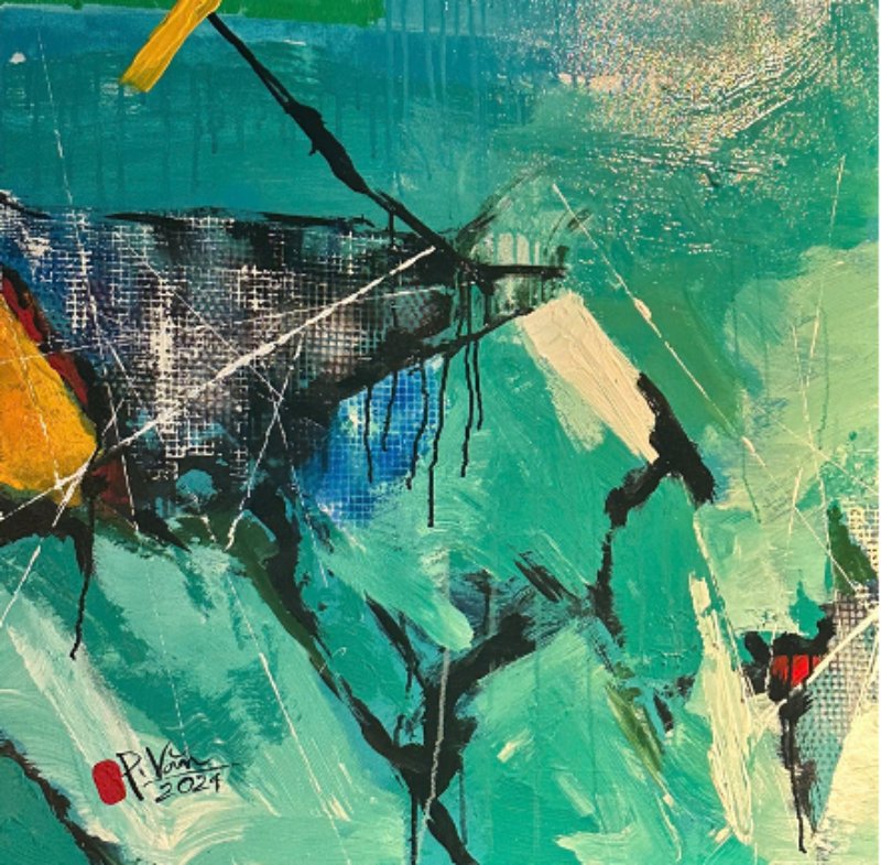 Mông lung 2 Size: 80 x 80 cm Material: Acrylic Artist: Phan Trọng Văn Year: 2024