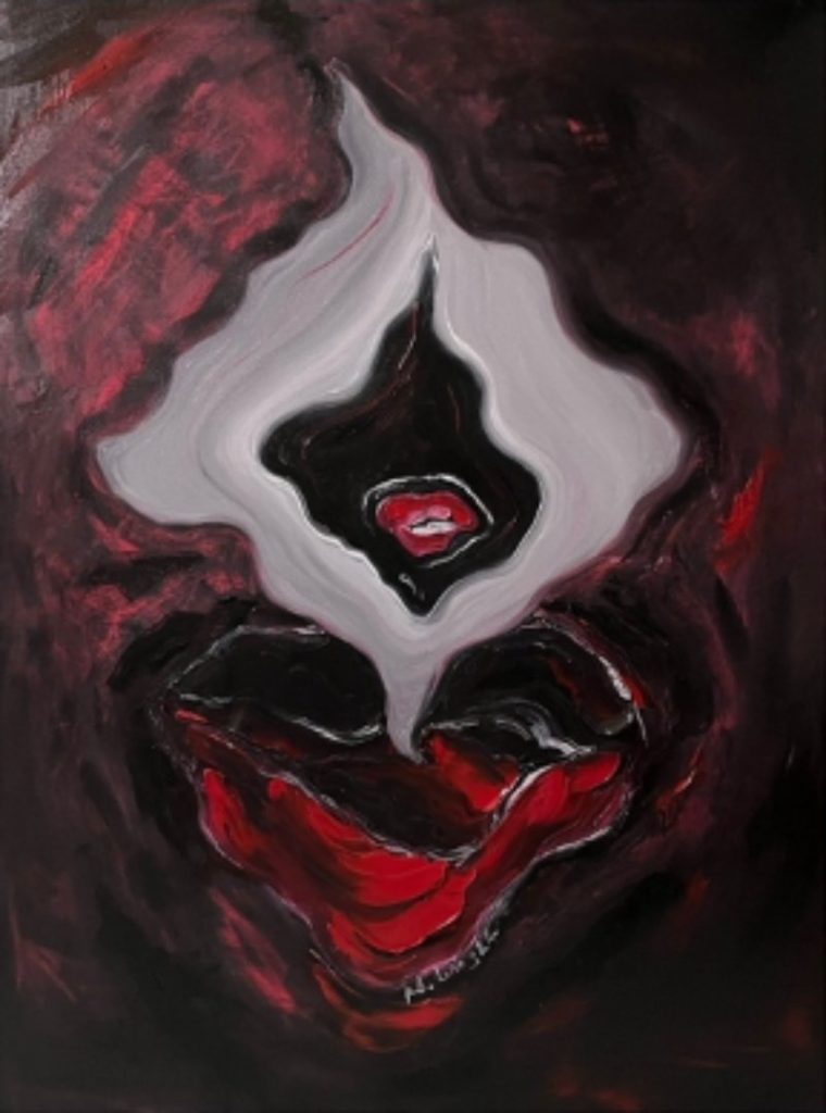 Người đàn bà trong người đàn bà (The woman inside) Size: 60 x 80 cm Material: Oil painting on canvas Artist: Phương Lương Year: 2024