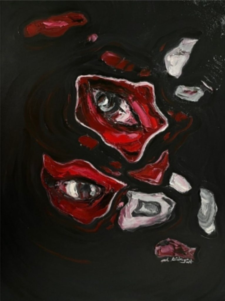 Người đàn bà vỡ (The broken woman) Size: 60 x 80 cm Material: Oil painting on canvas Artist: Phương Lương Year: 2024