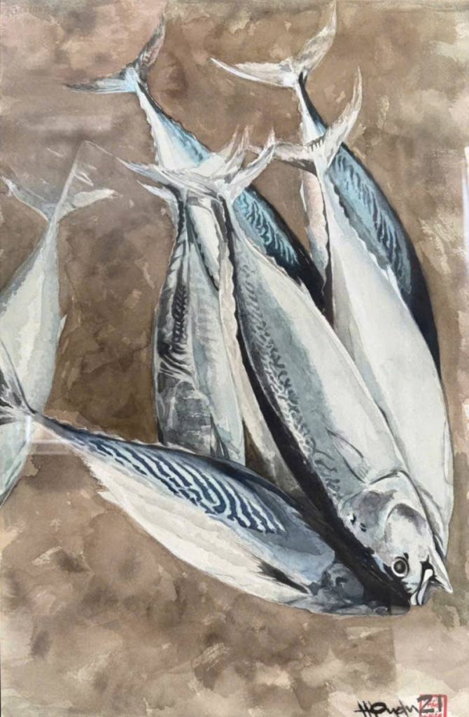 Cá Biển 04 Size: 36cm x 56cm Material: Water Color Artist: Nguyễn Hồng Quân Year: 2021