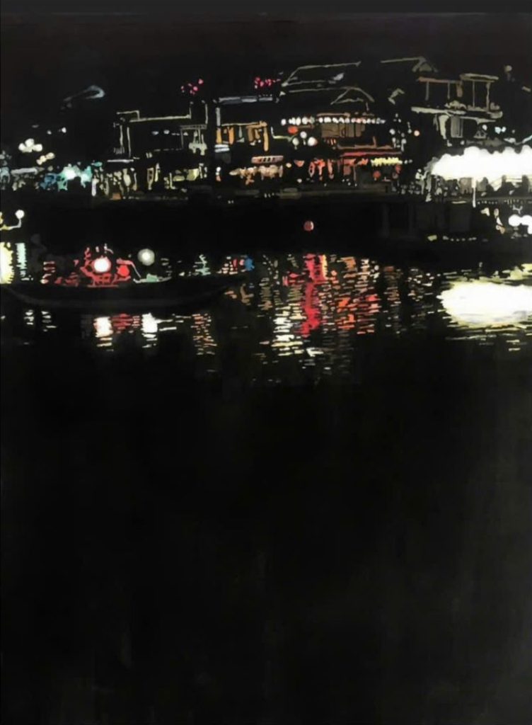 Đêm Hội An Size: 56cmx 76cm Material: Water Color Artist: Nguyễn Hồng Quân Year: 2022
