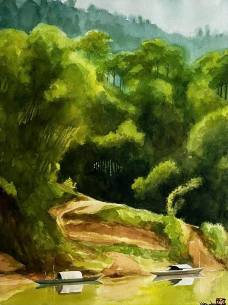 Miền Trung Du Size: 56cmx 76cm Material: Water Color Artist: Nguyễn Hồng Quân Year: 2022