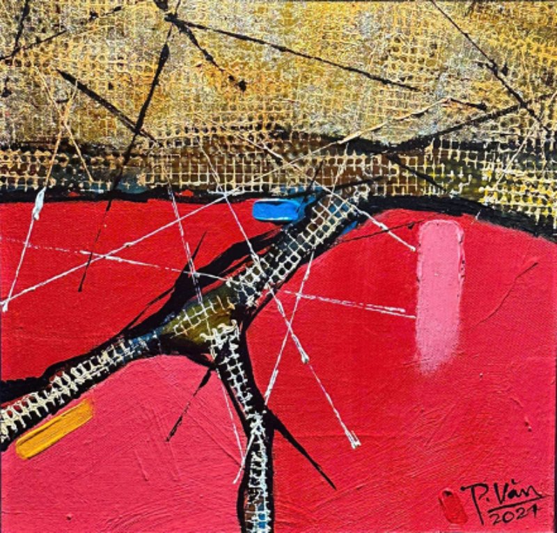 Vệt gió 2 Size: 44 x 44 cm Material: Acrylic Artist: Phan Trọng Văn Year: 2024