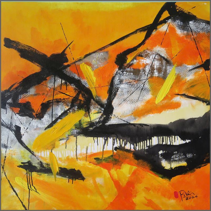 Vết nứt thời gian Size: 100 x 100 cm Material: Acrylic Artist: Phan Trọng Văn Year: 2024