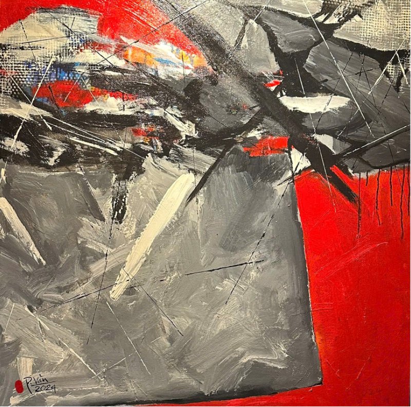 Vỡ tan 1 Size: 60 x 50 cm Material: Acrylic Artist: Phan Trọng Văn Year: 2024