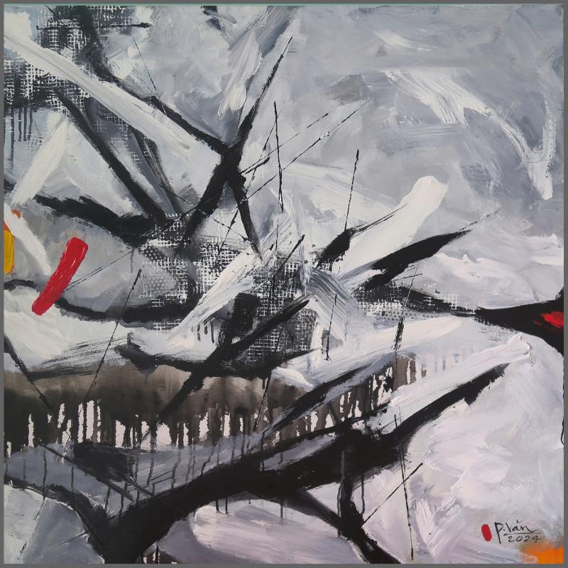 Xuyên không Size: 100 x 100 cm Material: Acrylic Artist: Phan Trọng Văn Year: 2024