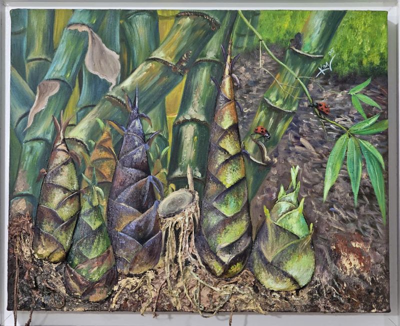 Búp măng Size: 40 x 50 cm Material: Acrylic Artist: Trương Kim Year: 2025