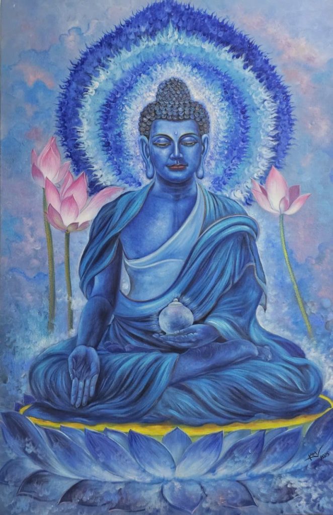 Đức Phật Dược Sư Size: 80 x 120 cm Material: Acrylic Artist: Trương Kim Year: 2025