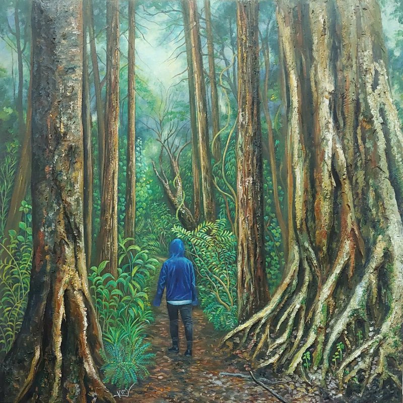 Lối ra ở phía trước Size: 70 x 70 cm Material: Acrylic Artist: Trương Kim Year: 2024