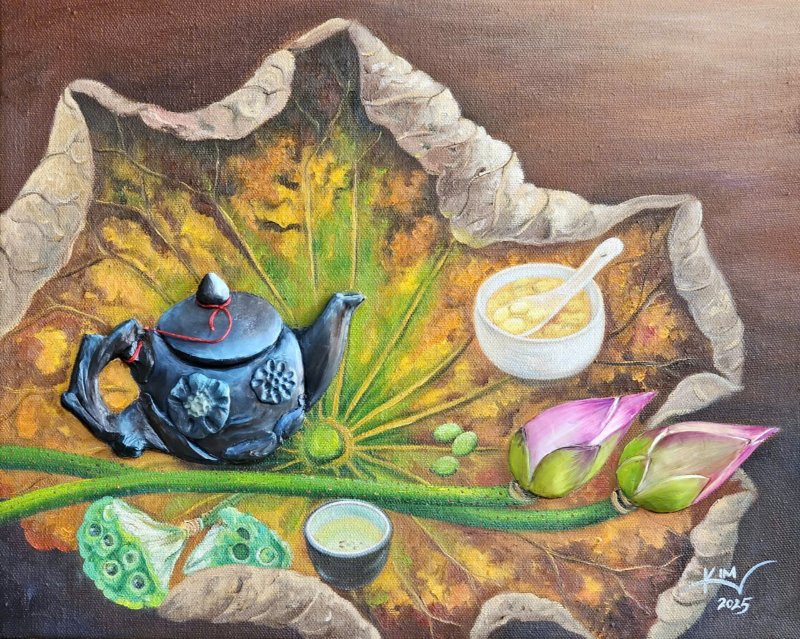 Tịnh trà Size: 40 x 50 cm Material: Acrylic Artist: Trương Kim Year: 2025