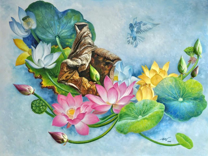 Tự do trong giác ngộ Size: 90 x 120 cm Material: Acrylic Artist: Trương Kim Year: 2025
